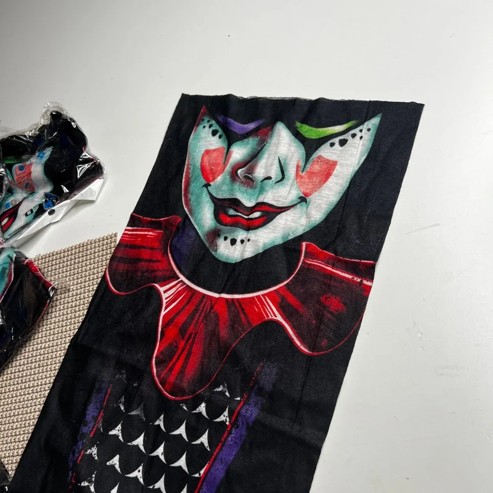 SA Face Shield Lot of 10 Creepy Clown Neck Gaiter Balaclava Bandana Black Red